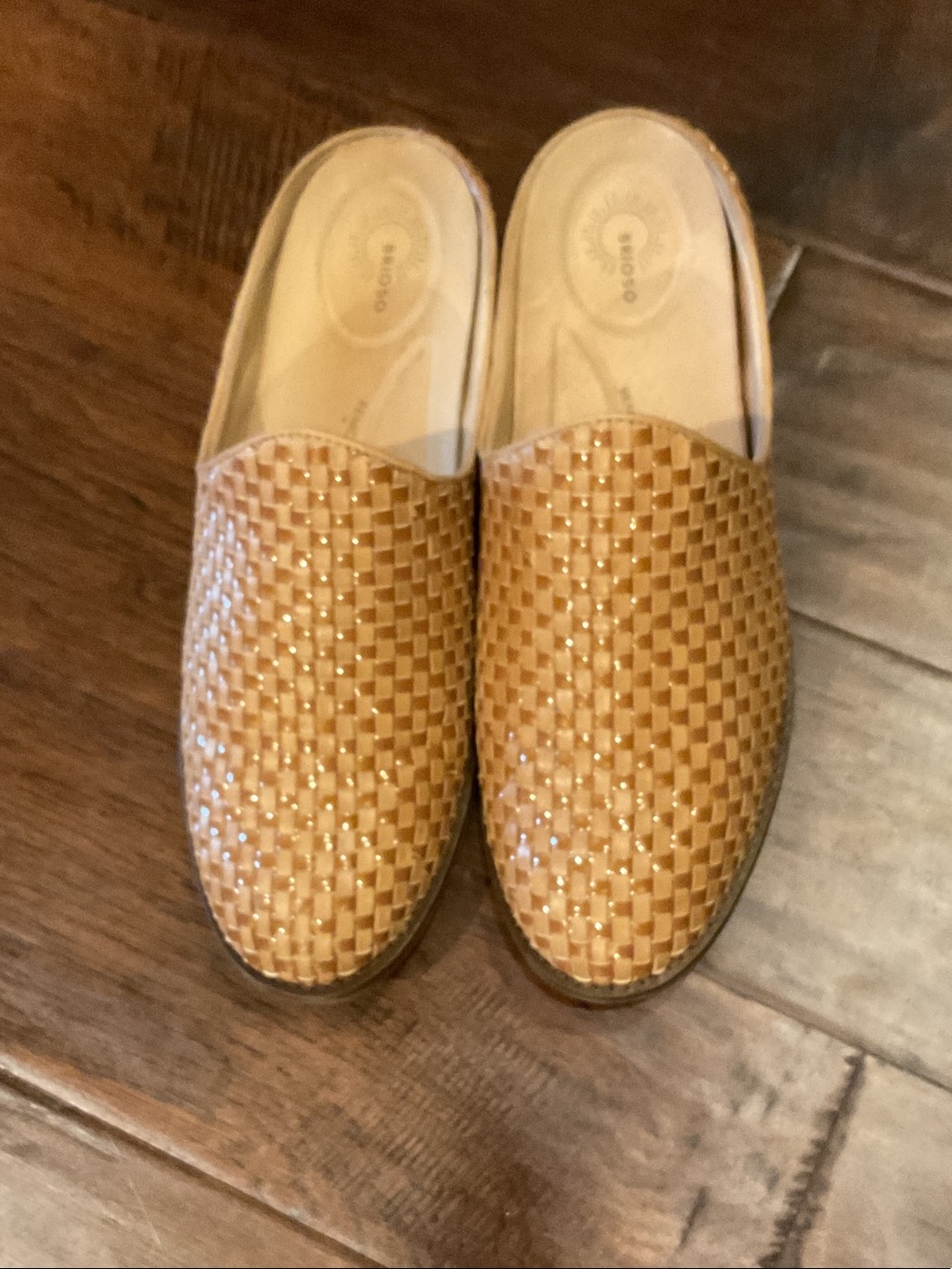 Woven Slip-On Mule in Tan by